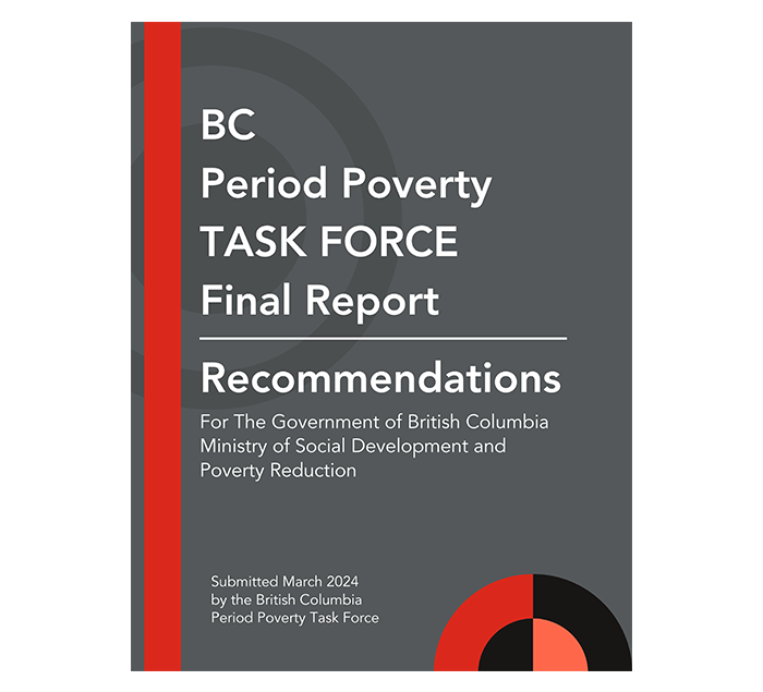 Cover of the BC Period Poverty Task Force Final Report and Recommendations, submitted March 2024
